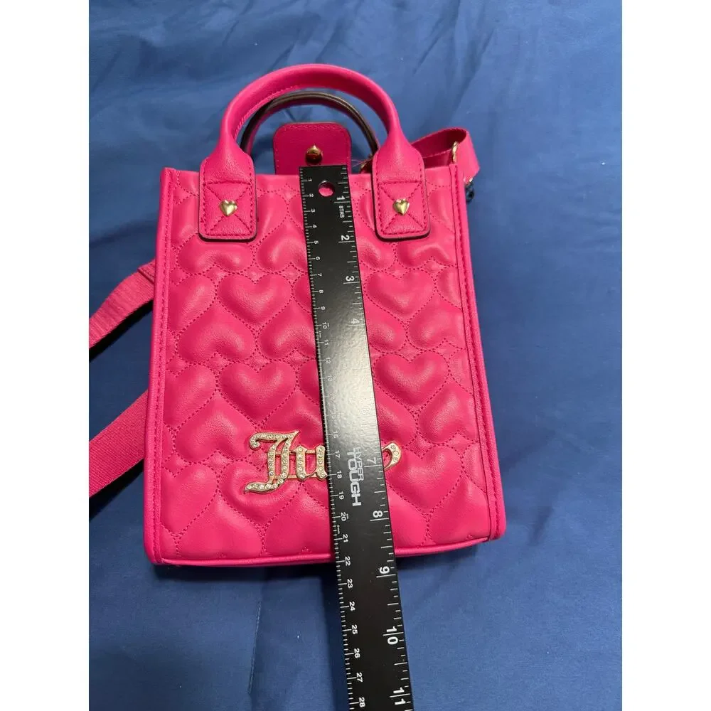 JUICY CUTURE HOT PINK PURSE‎ BARBIE Y2K STYLE QUILTED HEARTS